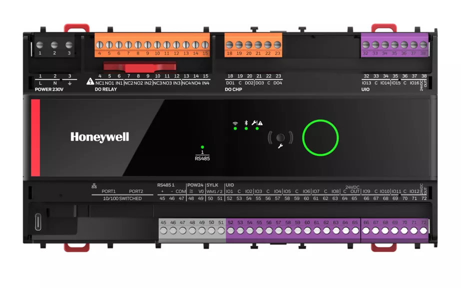  - Honeywell  UN-RL1644ES230NMC - Optimizer Unitary - contrôleur programmable: BACnet IP (10Base-T): 16UIO: 4SSR: 4 relais: 230VAC: version L
