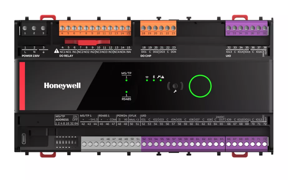  - Honeywell  UN-RL1644MS230NMC - Optimizer Unitary - contrôleur programmable: BACnet MS/TP (10Base-T): 16UIO: 4SSR: 4 relais: 230VAC: version L