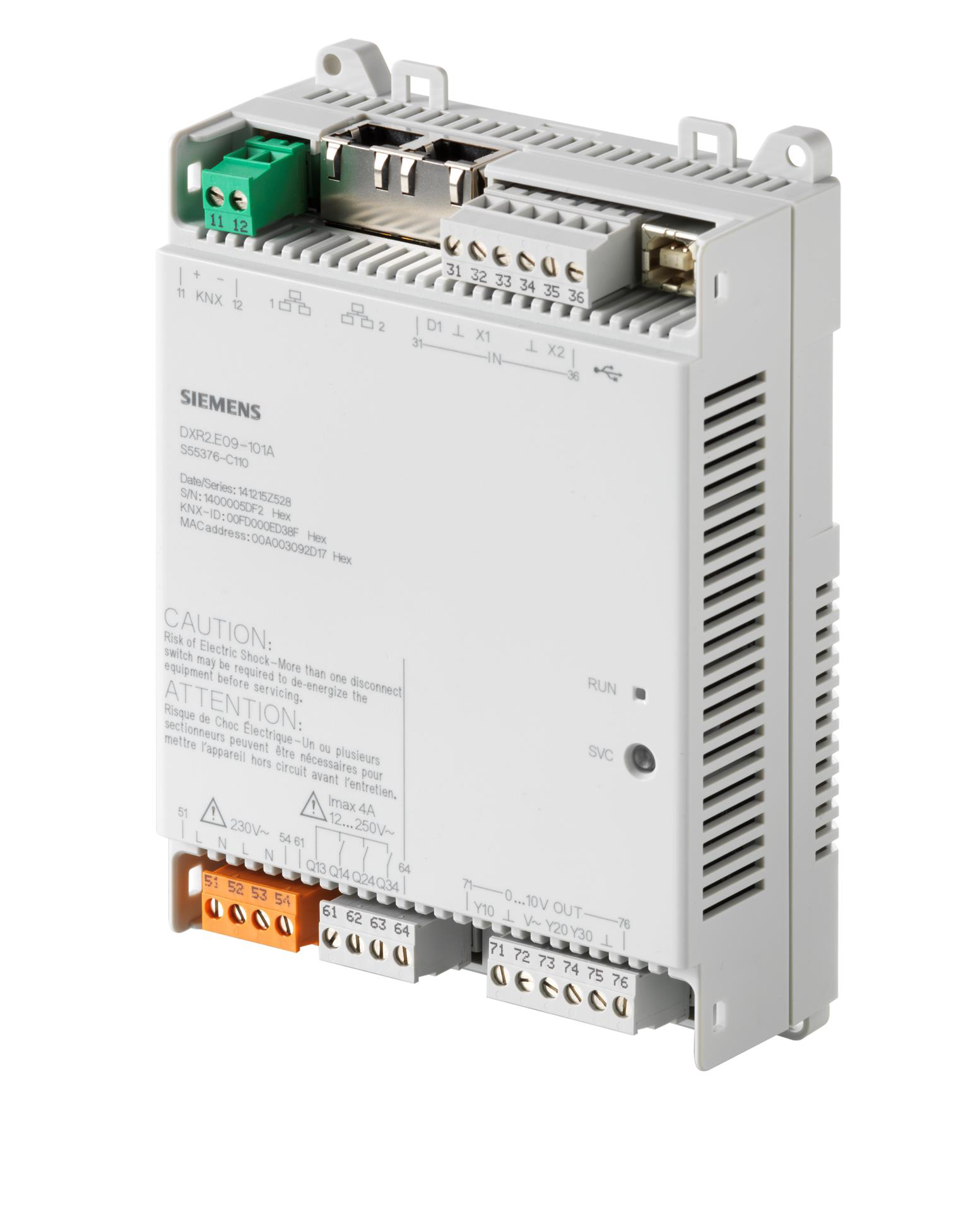  - Siemens  DXR2.E10-101A - Contrôleur Tra Compact 230Vac Bacnetip KNX (4S Triac, 3S Relais)