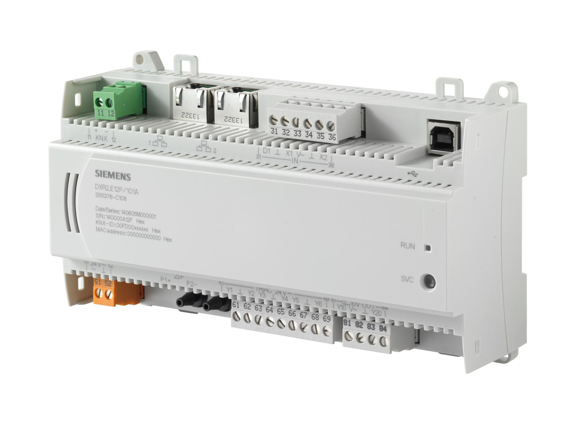  - Siemens  DXR2.E12P-102A - Contrôleur Tra Compact 24Vac Bacnetip KNX (6S Triac 24Vac, 2S 0-10V, 2E Pression)