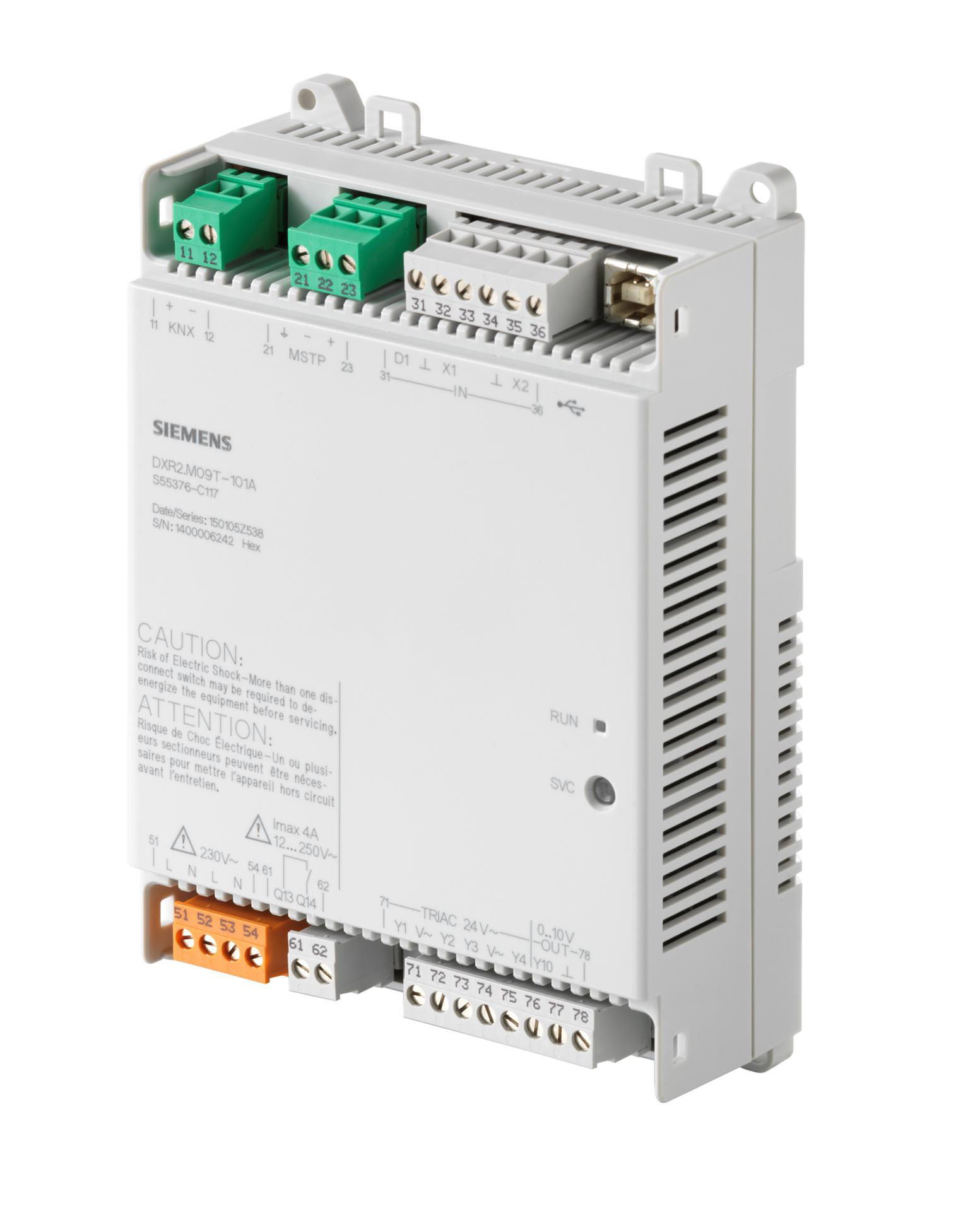  - Siemens  DXR2.M09T-101A - Régulateur CVC DXR2.., 230VAC, BACnet/MSTP