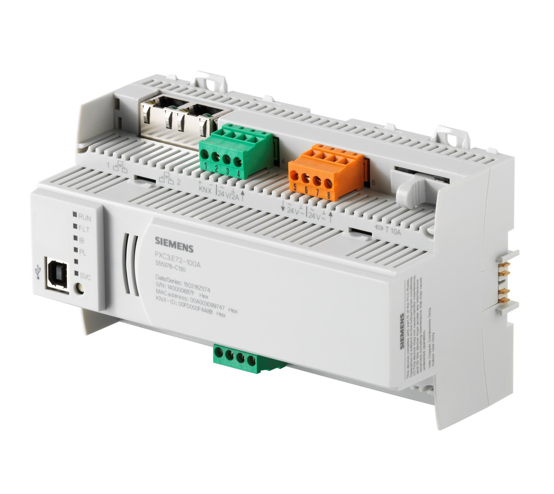  - Siemens  PXC3.E72-100A - Contrôleur Tra Modulaire 24Vac Bacnetip / 64KNX, 72E/S Sur Tx-Io / 140Dpt