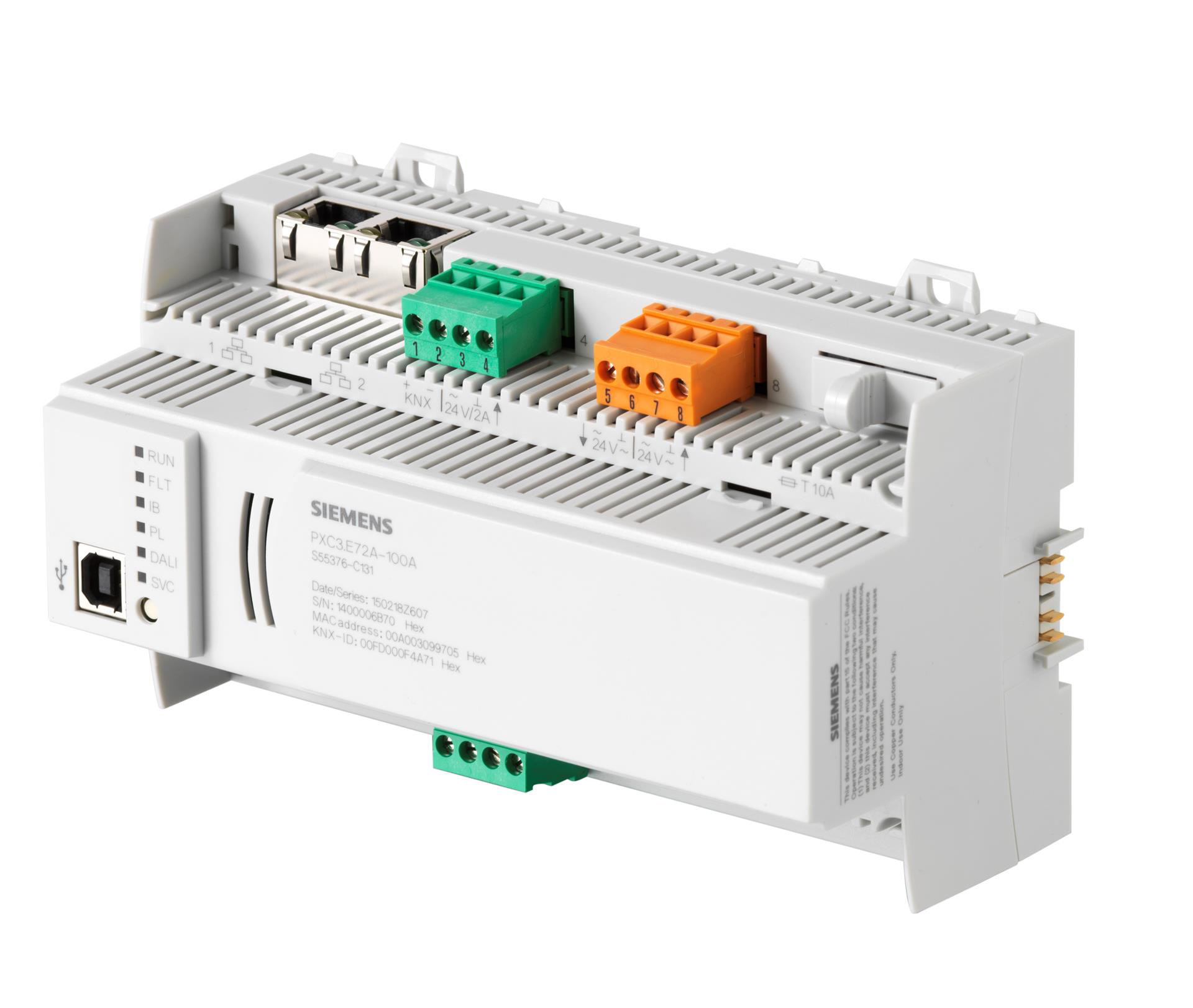  - Siemens  PXC3.E72A-200A - Contrôleur Tra Modulaire 24Vac Bacnetip / 64KNX, 72E/S Sur Tx-Io, 64DALI2 / 140Dpt